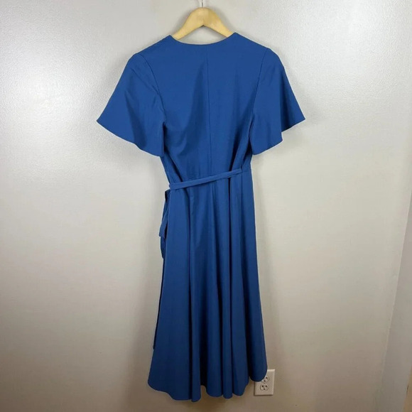 Hutch Kiera Wrap Midi Dress Size Small Blue Work Career Office Church Wedding - Picture 3 of 9